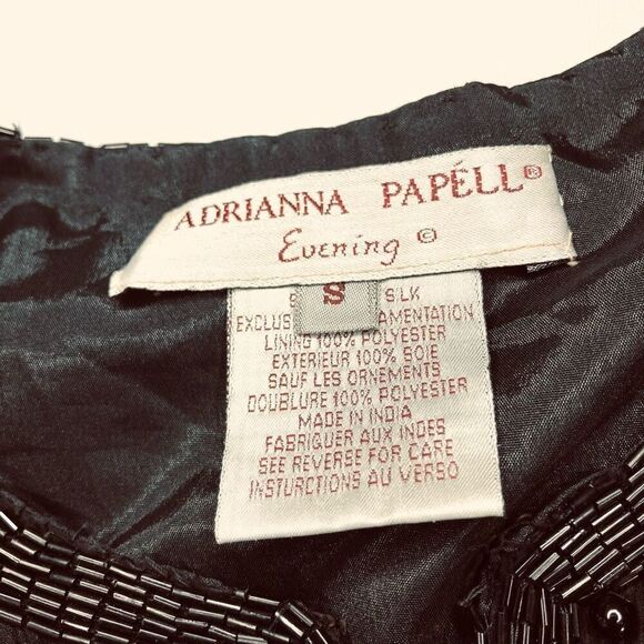 Adrianna Papell Evening Silk Beaded Sequin Evening Jacket Cardigan, Vintage SZ ( - Picture 9 of 9